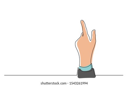 continuous line drawing of hand pointing with index finder