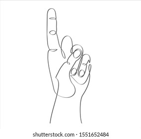 Continuous line drawing of hand pointing finger