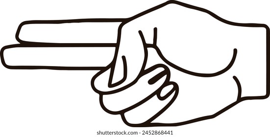 continuous line drawing of hand pointing finger.