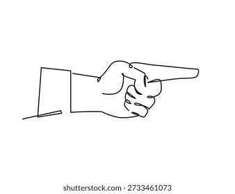 Continuous Line Drawing of a Hand Pointing Right