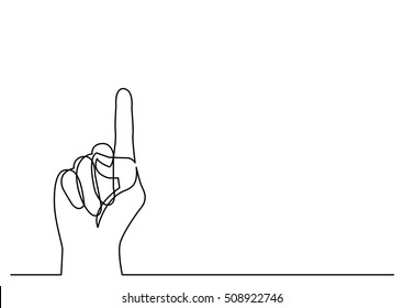continuous line drawing hand pointing finger