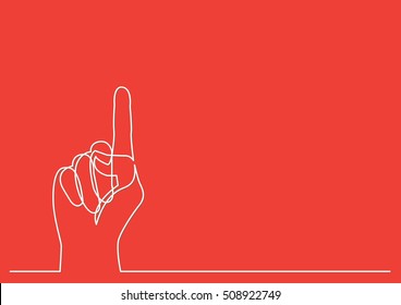 continuous line drawing of hand pointing finger