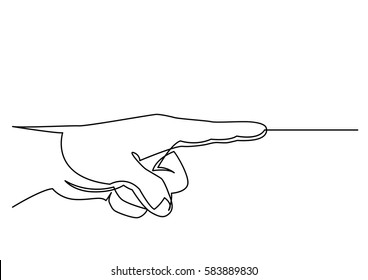 continuous line drawing of hand pointing direction with index finger