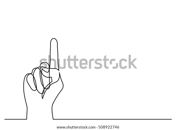 middle finger line drawing