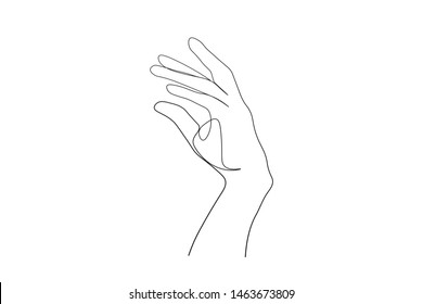 continuous line drawing of  hand prayer Line simple, minimal