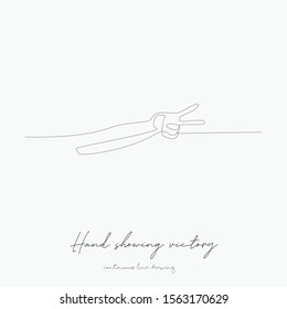 continuous line drawing. hand showing victory. simple vector illustration. hand showing victory concept hand drawing sketch line.