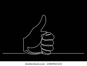 dibujo continuo de la mano mostrando gran signo