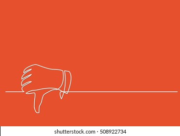 continuous line drawing of hand showing dislike
