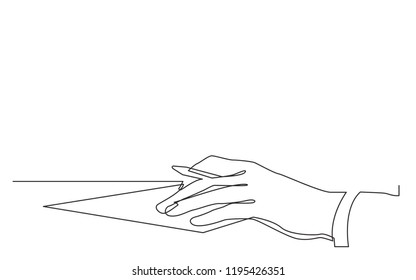 continuous line drawing of hand signing contract