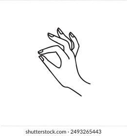dibujo de línea continua de un símbolo de mano bien.
