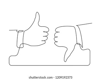 continuous line drawing of a hand thumb vector illustration.