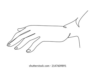 Continuous Line Drawing of Hand Trendy Minimalist Illustration. One Line Abstract Concept. Hands Minimalist Contour Drawing. Vector EPS 10