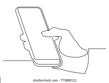 Continuous Line Drawing Of Hand Using Modern Mobile Phone