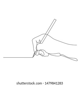 Continuous line drawing of Hand writing