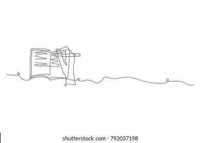 continuous line drawing of hand writing