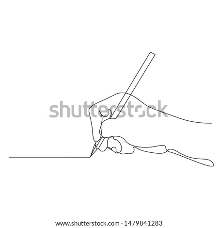 Continuous line drawing of Hand writing