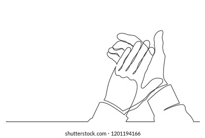 continuous line drawing of hands applauding