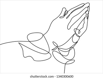 continuous line drawing of hands applauding 