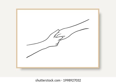 Plano continuo de líneas de mano Pareja de moda Minimalista. Perfecto para diseño de papelería, medios sociales, blogs, arte mural, diseño de empaquetado y también para otras ideas. EPS vectorial 10.