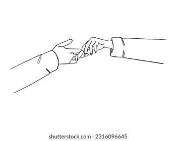 Dibujo continuo de líneas de mano pareja la ilustración minimalista de moda. Ilustración vectorial.