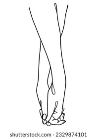 Dibujo continuo de líneas de mano pareja la ilustración minimalista de moda. Ilustración vectorial.