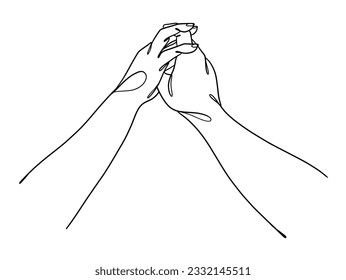 Dibujo continuo de líneas de mano pareja la ilustración minimalista de moda. Ilustración vectorial.