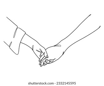 Dibujo continuo de líneas de mano pareja la ilustración minimalista de moda. Ilustración vectorial.