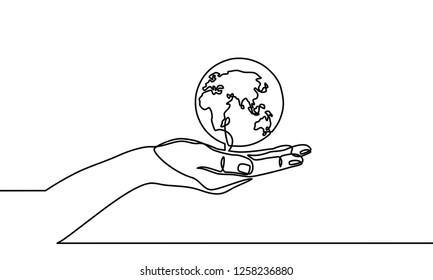 Continuous One Line Drawing Hands Holding Stock Vector (Royalty Free ...