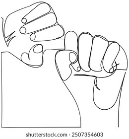 continuous line drawing hands and mouth