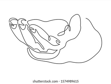 Continuous line drawing. Hands palms. Vector illustration
