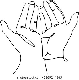 Continuous Line Drawing Hands Hands Palms Stock Vector (Royalty Free ...