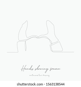 continuous line drawing. hands showing frame. simple vector illustration. hands showing frame concept hand drawing sketch line.