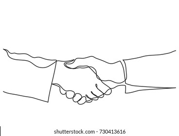 continuous line drawing handshake