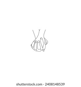 Continuous Line Drawing handshake gesture. Illustration Icon Vector