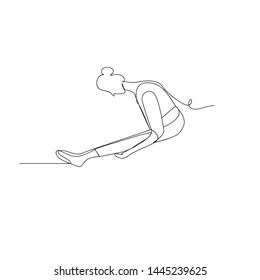 continuous line drawing of handstand yoga girl. isolated sketch drawing of handstand yoga girl line concept. outline thin stroke vector illustration