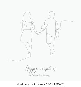 continuous line drawing. happy couple of man and woman. simple vector illustration. happy couple of man and woman concept hand drawing sketch line.