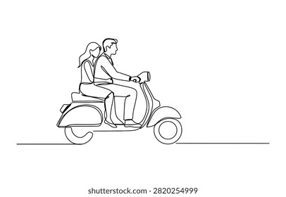 Continuous line drawing happy