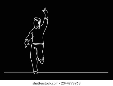 continuous line drawing happy