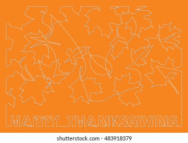 continuous line drawing Happy Thanksgiving