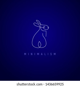Continuous line drawing. Hare symbol. Logo of the hare. Vector illustration