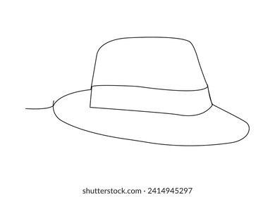 Continuous line drawing of a hat