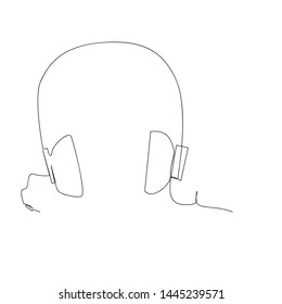 continuous line drawing of headphones. isolated sketch drawing of headphones line concept. outline thin stroke vector illustration