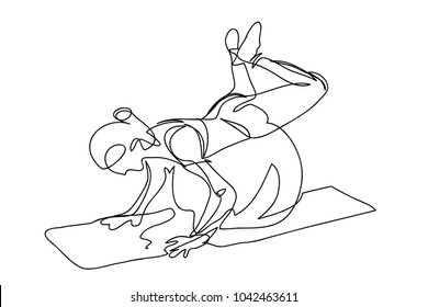 continuous line drawing of a healthy fitness concept vector illustration.