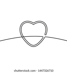 Dibujo de línea continua del corazón, Nilo y blanco vector gráfico minimalista del concepto de amor hecho de una línea