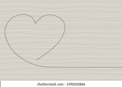 Continuous line drawing of a heart, black and white vector minimalist love concept illustration. Doodl.