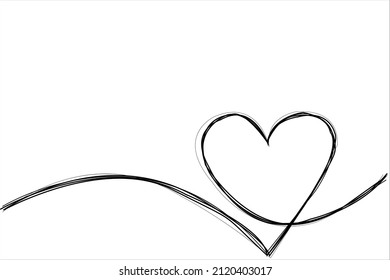 Dibujo continuo de amor al corazón.