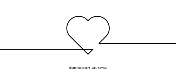 Dibujo continuo de corazón. Icono de una línea de corazón. Fondo de dibujo de una línea. Ilustración vectorial. Icono negro del corazón