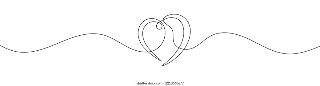 Dibujo continuo de corazón. Icono de una línea de corazón. Fondo de dibujo de una línea. Ilustración vectorial. Icono negro del corazón