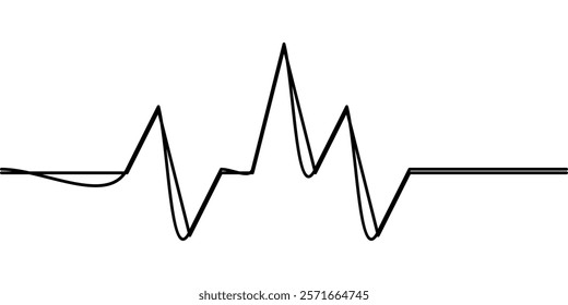 continuous line drawing of heart rate monitor symbol. abstract line art illustration