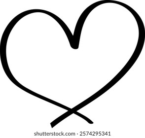 Continuous line drawing of a heart shape, representing love, romance, and affection, ideal for Valentine s Day celebrations or any romantic themed designs and illustrations